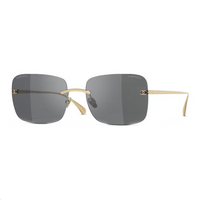 CHANEL Titanium Alloy Square Sunglasses Unisex Gold