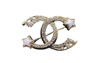 CHANEL Rhinestone Brooches Women's Gold