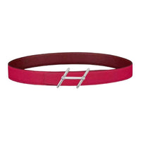 HERMES Leather Leather Belts Men's Red -