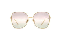 DIOR Alloy Irregular Shape Sunglasses Women's Gold