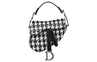 DIOR Cow Leather Saddle Bag Shoulder Bag Crossbody Bag Handbag Extra Mini Women's Black/White