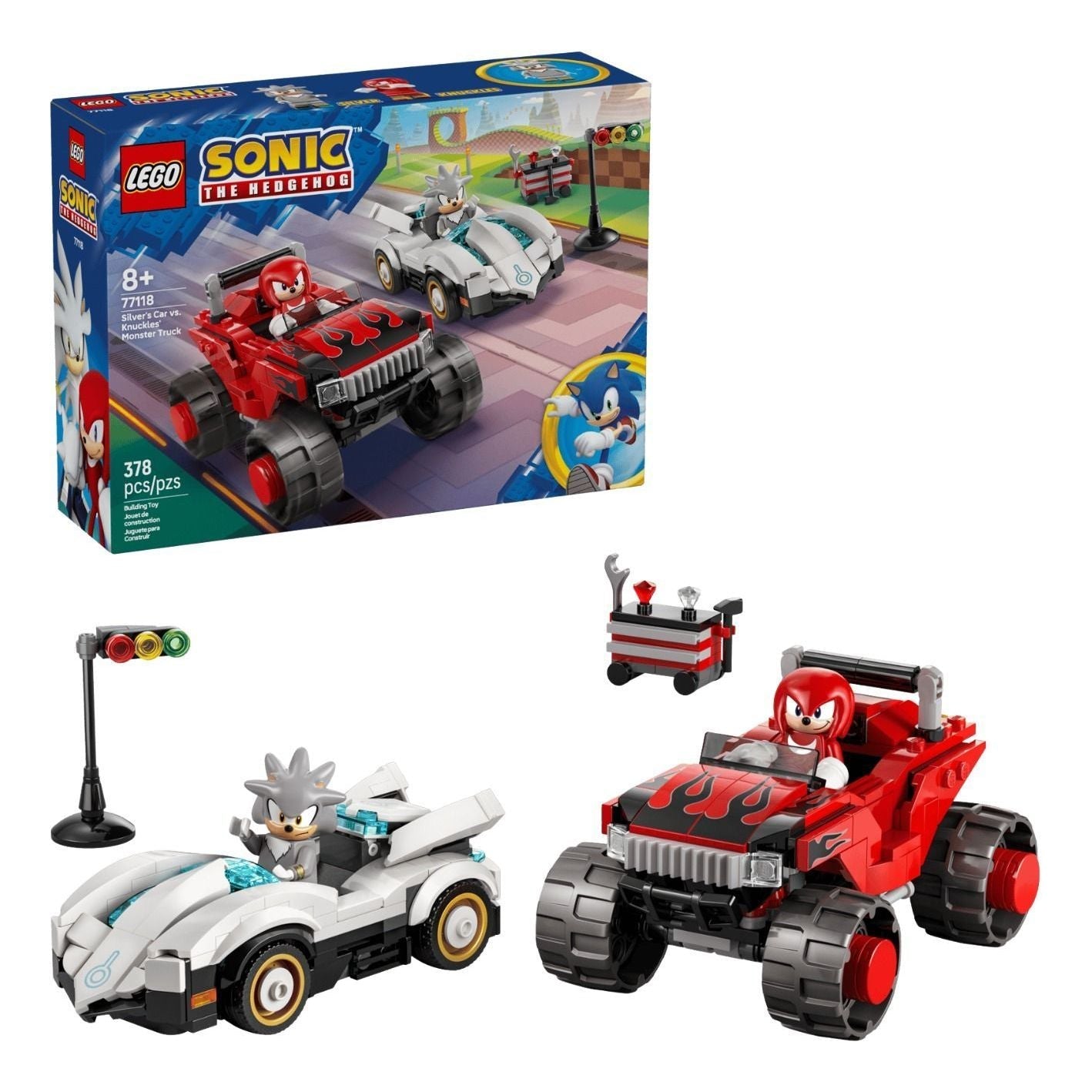 LEGO Sonic the Hedgehog Silver's Car vs. Knuckles' Monster Truck 77118