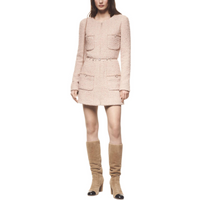 CHANEL 24 New Fall And Winter Arrivals Long-Sleeved Dresses Women's Light Pink