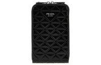 PRADA Leather Cell Phone Pouch Regular Men's Black