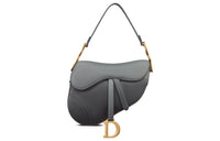 DIOR Saddle Calfskin Saddle Bags Shoulder Bags Handbags Medium Size Women's Graphite Gray