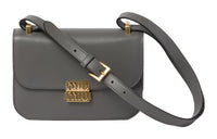 MIU MIU Leather Crossbody Bag Shoulder Bag Women's Gray