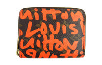 LOUIS VUITTON Zippy Monogram Graffiti Wallet Unisex Orange