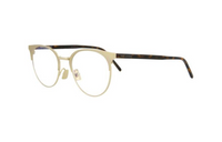SAINT LAURENT Metal Irregular Shape Eyeglass Frames Men's Tortoiseshell
