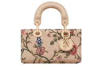 DIOR Lady D-JOY Embroidered Raffia Daisie Bag Shoulder Bag Crossbody Bag Handbag Extra Mini Women's Multicolor
