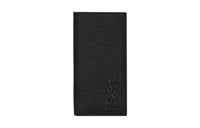 SAINT LAURENT Genuine Leather With Sheepskin Overlay Wallet Men's Black