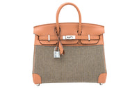 HERMES Birkin Canvas With Swift Leather Birkin Bag Handbags Women's Gold Brown