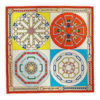 HERMES Cashmere Mulberry Silk Shawls Women's Multicolor
