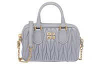 MIU MIU Matelassé Soft Sheep Leather Shoulder Bag Crossbody Bag Handbag Mini Women's Cornflower Blue