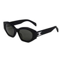 CELINE Acetate Irregular Shape Sunglasses Women's Black