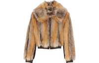 SAINT LAURENT Coats Women's Yellow Brown