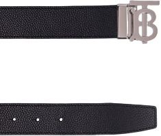 Burberry 26 TB Monogram Buckle Reversible Belt 'Black Tan' 8043247