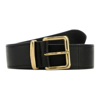MIU MIU Leather Belts Women's Black Width 3.5CM