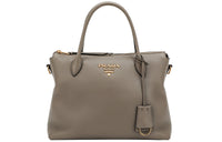 PRADA Cow Leather Handbag Small Size Women's Gray