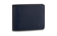 LOUIS VUITTON Multiple Wallet 3 Card Slot Epi Navy Blue