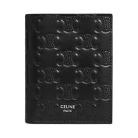 CELINE Triomphe Embossed Calfskin Wallet Men's Black