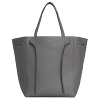 CELINE Cow Leather Portable Crossbody Bag Shoulder Bag Medium Size Women's Gray