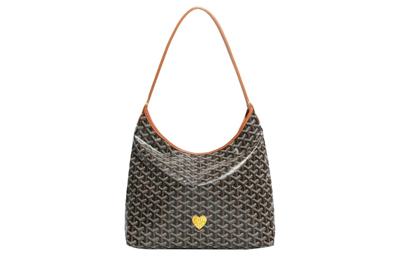 GOYARD Bohème Hobo Canvas With Leather Hobo Bag Shoulder Bag Shoulder Bag Women's Brown/Yellow Small Heart Edition