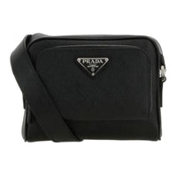 PRADA Leather Crossbody Bag, Shoulder Bag Men's Black