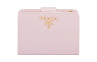 PRADA Saffiano Leather Wallet Women's Snowflake Milk White