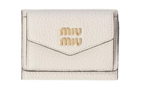 MIU MIU Leather Wallet Small Size Women's White