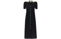 MIU MIU Embellished Short-Sleeved Flared Dress