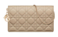 DIOR Lady Dior Sheepskin Shoulder Bag Crossbody Bag Clutches Regular Women's Sand