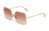 CELINE Metal Irregular Shape Sunglasses Unisex Gold