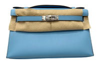 HERMES Mini Kelly Generation 1 Swift Leather Leather Kelly Bag Handbags Regular Women's Candy Blue