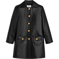 CELINE Coat With Claudine Collar In Soft Lambskin