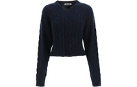 MIU MIU Cable Knit Cashmere V neck Jumper