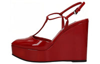 PRADA Wedge Heel High Heels Women's Red