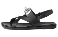 HERMES Ines Strap Sandals Women's Black