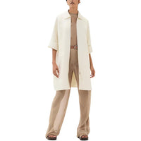 HERMES Coats Women's Natural White