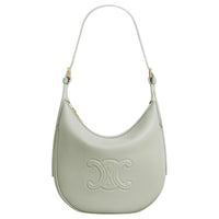 CELINE Cuir Triomphe Calfskin Crossbody Bag, Shoulder Bag Small Size Women's Light Green