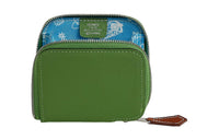 HERMES Silk'In Epsom Calfskin Coin Wallet Women's Green & Blue