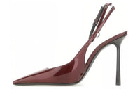 SAINT LAURENT CALISTA Slim Heel High Heels 10.5cm Women's Burgundy