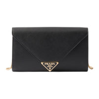 PRADA Saffiano Leather Shoulder Bag Mini Women's Black
