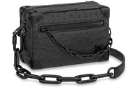 LOUIS VUITTON SOFT TRUNK Ostrich Leather Shoulder Bag Crossbody Bag Mini Men's Black