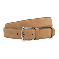 Loro Piana Suede Leather Belts Men's Dark Beige Width 3.5CM
