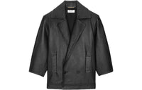 SAINT LAURENT FW22 Leather Jacket Women's Black