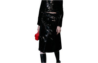CHANEL FW23 Leather Long Skirts Women's Black