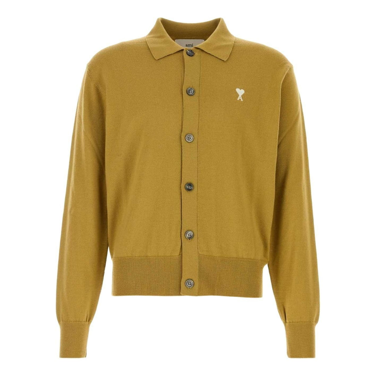 AMI de Coeur Embroidery Polo Cardigan 'Havana' HKC221-KN0025-202
