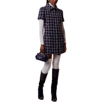 CHANEL Short-Sleeved Dresses Women's Navy
