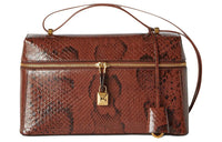 Loro Piana ExtraPocket Python Skin Handbag Shoulder Bag Crossbody Bag Women's Brown & Black