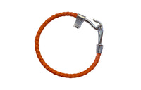 HERMES Leather Bracelets Unisex Orange